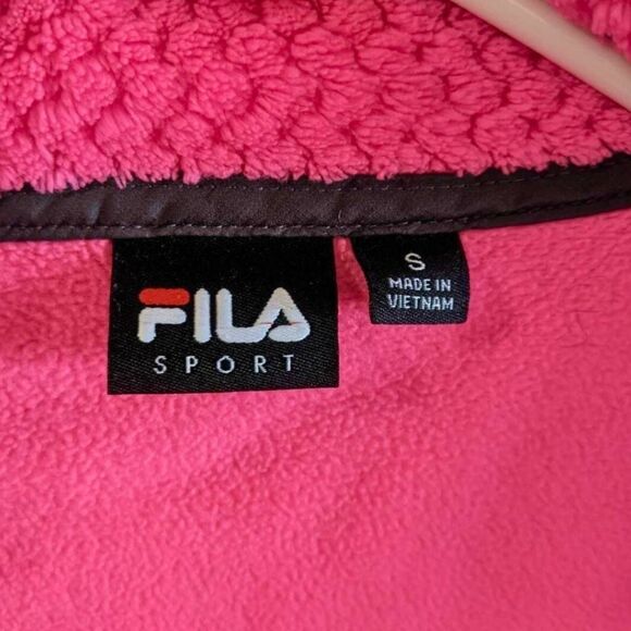Fila Sport Jacket Women's Size Small Pink Gray Fleece Zip Outdoor Fall Layer - Picture 8 of 11